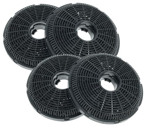 vhbw 4x Filtres à charbon actif compatible avec Beko HCA 62641, 63640BH, 62641BH, 62641WH, 63640, 92641bh, 93640, 63641BH, 92641WH hotte aspirante