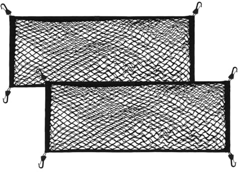 2 pezzi rete per bagagliai, animali di peluche, 90 × 30 cm, con 4 ganci in plastica, borsa a rete per bagagli, per auto, interni, barche, Van Rv a casa