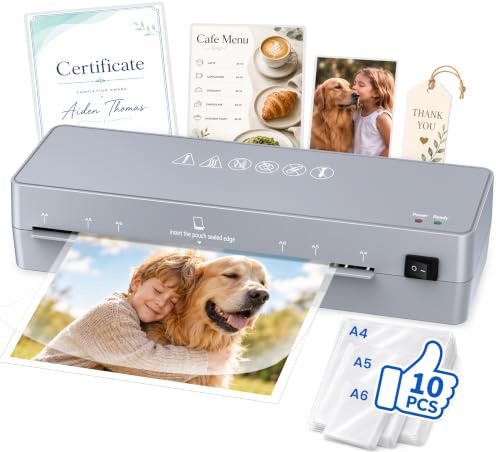 MAXDONE A4 Laminator, Thermal Laminator Machine A4 with Laminating Pouches, Laminators with NTC Technology, Smooth No-Bubble Anti-Jam, Fast Warm-Up, 80-100 Micron, Compact for Home, Office, School