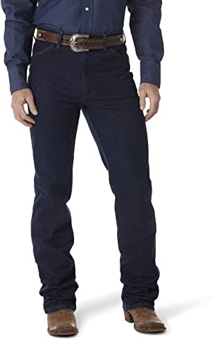 Wrangler herr cowboy smal passform stretch stövel cut jeansbyxor, Marinblå stretch, 31W x 30L