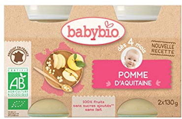 Babybio pomme verveine dès 4 mois 2x130g