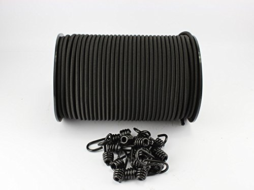 monoflex 10mm Expanderseil schwarz 10m + 20 Spiralhaken Expanderseile Haken Plane