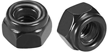 sourcing map Hex Lock Nuts - M3 x 0.5mm Carbon Steel Nylon Insert Self-Locking Nuts for Fasteners, 50Pcs Black