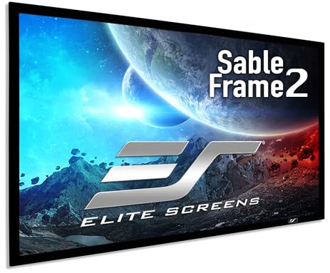 Elite Screens 135 Inch Projector Screen Diag16:9, Active 3D 4K Ultra HD ISF Material Fixed Frame Home Theater Movie Office Presentations Indoor Front Projection Screen, Sable Frame 2 Series, ER135WH2
