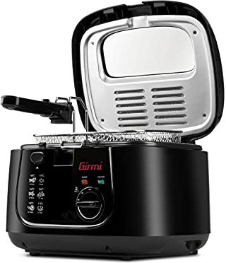 Girmi FG21 Friggitrice, 1800W, 2,5 L, Antiaderente, Nero