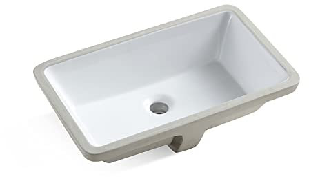 MEJE #202A-1_20,9 pouces Évier encastré sous plan de comptoir lavabo en céramique Blanc