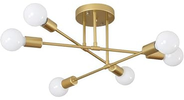 WQCSH PH5 Lámpara Moderno Originalidad Minimalismo Candelabro Restaurante Sala de estar Cocina Oficina Decoración Diseño danés (Oro-6, Oro-6)
