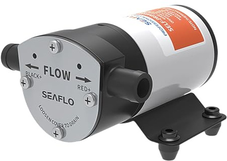 SEAFLO Marine 12V Reversible 8.0 GPM Self-Priming Impeller Bilge/Ballast Pump - Efficient, Durable, and Versatile Boat Pump - 4 Year Warranty