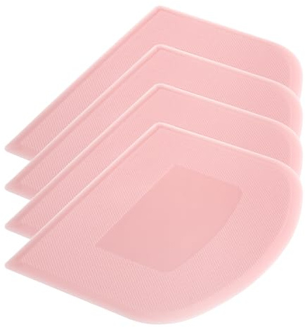 sourcing map Plastic Cake Scraper Dough Cutter Tool for Cutting Baking Kitchen Daily Use - Pink, Pack of 4