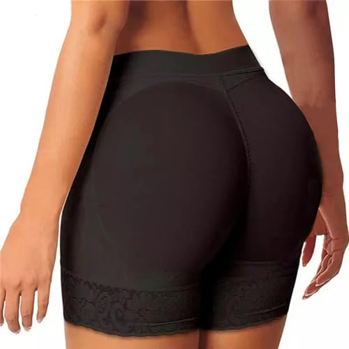 Hanaoops Women Butt Lifter Tummy Control Knickers Hip Enhancer Body Shaper Padded Lace Panties Seamless Shorts Shaping Underwear Slimming Pants Under Dresses Black