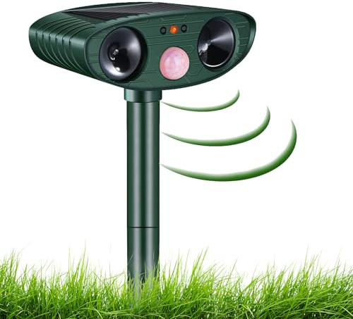 Katzenschreck Ultraschall, Solar Tiervertreiber Katzenvertreiber, Ultraschall Tierabwehr Hundeschreck Wasserdicht mit Bewegungssensor für Garten Katzen, Hunde, Wildtiere