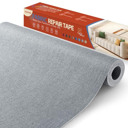Fabric Repair Tape Kit, Self-Adhesive Linen Repair Tape Patch Grey