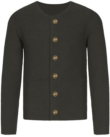 Atforna Traditionell herrjacka, traditionell dräkt med knapprad, Oktoberfest outfit, läderbyxor, jacka, kostymmode för män, S–3XL, svart, M