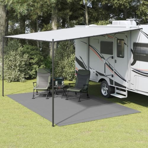 kithwjll Alfombra para tienda de campaña, 5 x 3 m, de poliéster con revestimiento de espuma de PVC, antideslizante y resistente a los rayos UV, lona versátil para camping, exterior, accesorios de