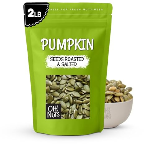Oh! Nuts Dry Roasted Salted Pumpkin Seeds Pepitas 2 Pound - Sprouted