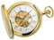 Dugena Herren-Taschenuhr 4460307-1, Savonette, Handaufzugswerk, Gold, skelettiert, mit Acrylglas und römischen Ziffern