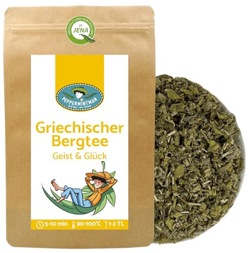 Grekiskt bergte – mycket aromatiskt – lös, torkad – PEPPERMINTMAN – te av premiumkvalitet, grekiskt ursprung (200 g)