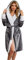 UMIPUBO Women Dressing Gown Fleece Oversized Hooded Soft Bath Robe Fluffy Hooded Bathrobe Winter Blanket With Pocket Long Robe Housecoat Loungewear (Grey