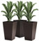 Outsunny Lot de 3 Pots de Fleurs Hauteur 61 cm, extérieur et intérieur - Marron