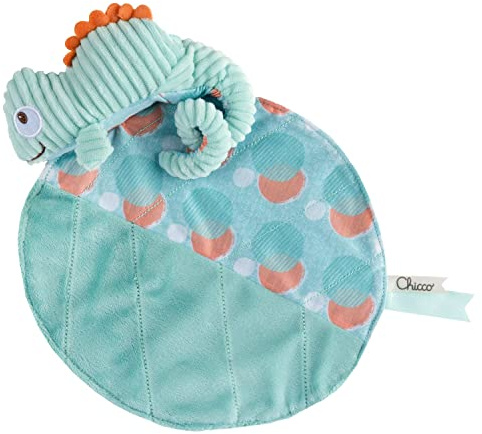 Chicco Peluche Dou Dou Camaleonte, Peluche Neonati a Forma di Camaleonte, in Morbido Tessuto, Lavabile in Lavatrice, Confezione con Plastica Riciclata