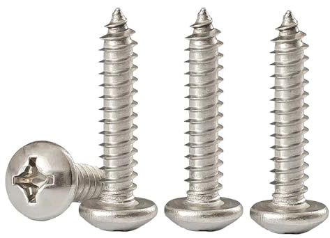 M5x30mm Phillips Pan Head Wood Screws 304 Stainless Steel Self-Tapping Screws for Wood/Sheet-Metal/Plasterboard Full Thread(30pcs)