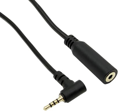 Seadream 2.5mm Audio Extension Cable 6FT,90 Degree Angle 2.5mm TRRS Male to Female Stereo Audio Plug Jack Cord Headphone Audio 4 Pole（Audio Only,Can not Transmit Vedio