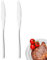 Brunchmesser Set, 2 Stück Frühstücksmesser, Brötchenmesser, Wellenschliff, Tafelmesser, Extra scharfer Wellenschliff, Ergonomischer Griff, Spülmaschinengeeignet, Edelstahl poliert, Silber