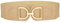 VONMELLI Damen Breiter Elastischer Taillengürtel für Kleider Strohgürtel Vintage Dehnbarer Geflochtener Gürtel Boho Damengürtel mit Goldener Schnalle Braun Passend für Taillenumfang 76-85cm