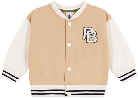 Petit Bateau Veste Teddy bébé en Coton Colorblock et Badge