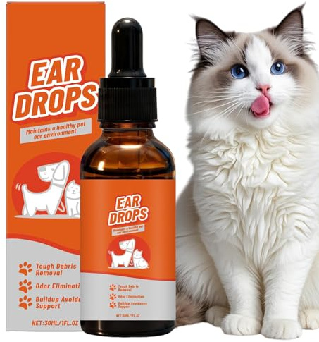 Arroopu Hunde Ohrentropfen | 30 ml Natürliche Tropfen zur Juckreizpflege - Sanfte und schonende Reinigung der Hundeohren - für Katzen und Kitten zur Pflege bei Juckreiz, Reizung Wachsansammlung