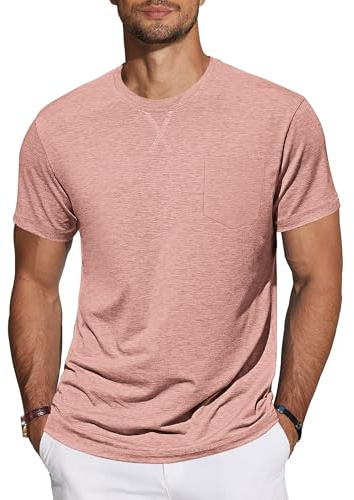 TARAINYA Camisetas Hombre Manga Corta Algodón Cuello Redondo Verano M-4XL | 95%Algodón 5%Elastano,Cuello Redondo,Costura‑X en el cuello,Bolsa en el pecho,Color liso,Regular‑fit T-shirt Hombre
