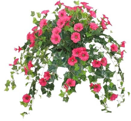 Konstgjorda blommor för utomhusbruk UV-beständiga | dekoration falsk petunia - dekorativa falska växter - för trädgård terrass balkong entré kontor