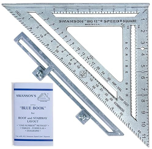 Swanson Tool Co S0107 Big 12 12-Inch Speed Square Layout Tool with Blue Book