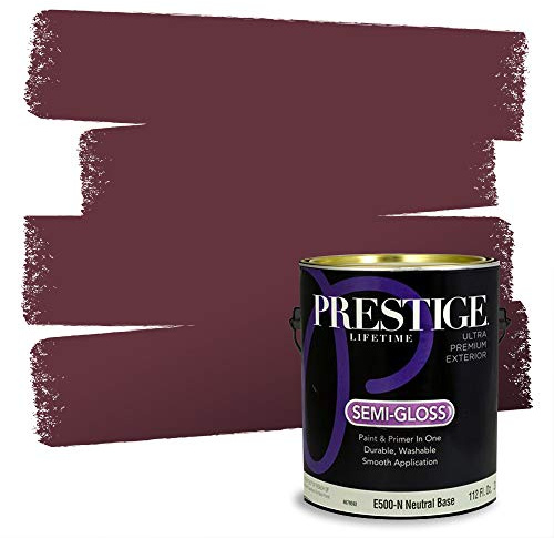 PRESTIGE Paints Exterior Paint and Primer In One, 1-Gallon, Semi-Gloss, Comparable Match of Sherwin Williams* Burgundy*