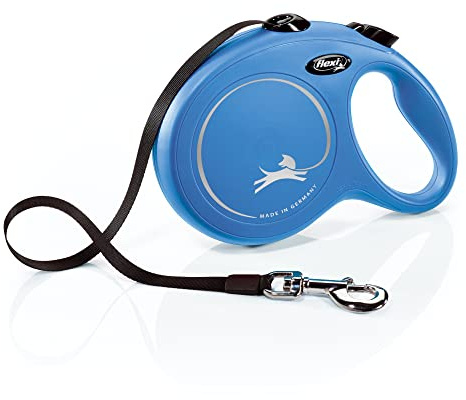Flexi CL30T8.250.BL New Classic Tape Retractable Leash, Blue, Large/26'