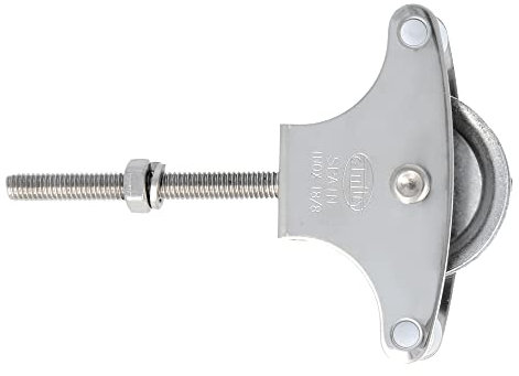 Amig - Puleggia con Roldana Metallica da 39 mm Mod.22 | M6 x 60 mm | Per Stendibiancheria | Acciaio inossidabile 18/8 | Con vite di serraggio e guide