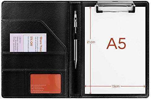 klemmbrett A5 klemmbrettmappe A5 schreibmappe mit klemmbrett din a5 mappe schreibblock （Schwarz）