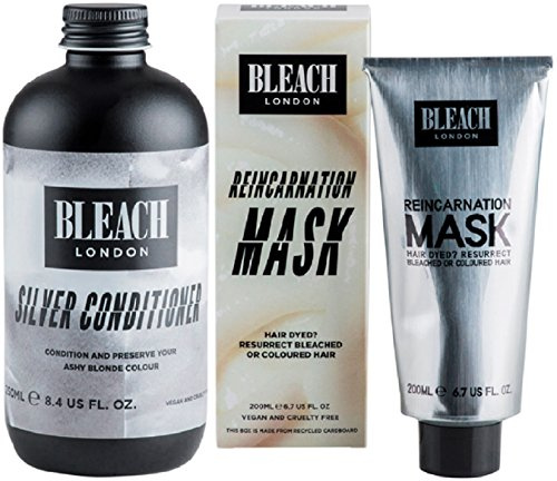 (2 PACK) Bleach London Silver Conditioner x 250ml & Bleach London Reincarnation Mask x 200ml