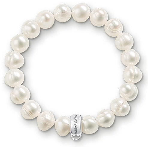 Thomas Sabo Damen Armband Süßwasser Zuchtperle Charm Club 925 Sterling Silber X0041-082-14