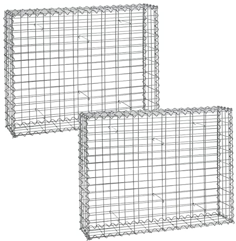 Estexo Spiral Steingabionen, Gabione, Steinkorb, Wand, Drahtkorb, Mauer (2 Stück 100x80x20 cm)