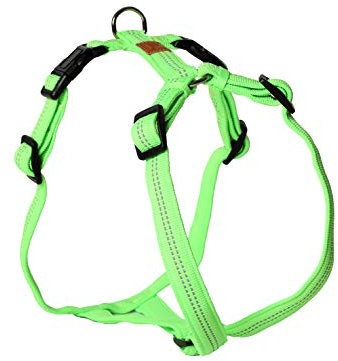 Feltmann Hundegeschirr - Super Soft, neongrün, reflektierend, Bauchumfang 55-75 cm, 20 mm Bandbreite