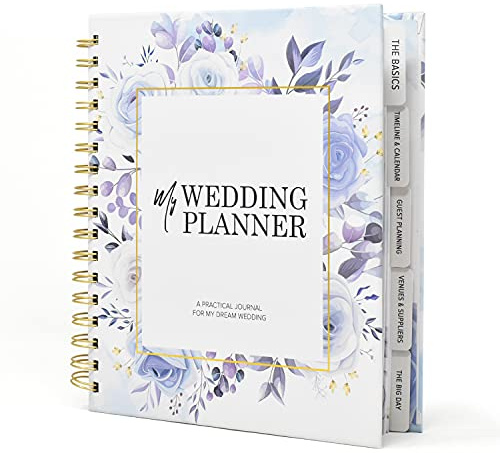 Joeji's Kitchen Livre de Planification de Mariage - Carnet de notes et Planificateur de mariage - Motif Floral - Beau cadeau de Fiançailles - Anglais