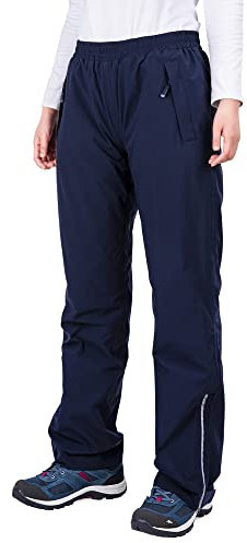 33,000ft Womens Waterproof Trousers Breathable Mesh Lined Rain Overtrousers | Ladies Rain Trousers, Reflective Hiking Rain Pants, 1/4 Zips for Easy Boot Access, Outdoor Rainwear for Walking Cycling Golf