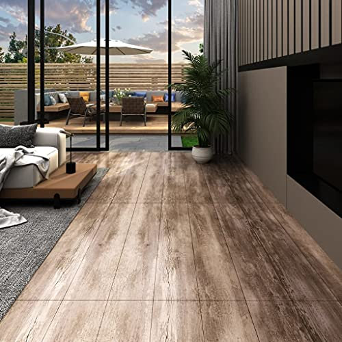 Gawany PVC Laminat Dielen Selbstklebend rutschfest Wasserfest Vinylboden Bodenbelag Designboden Vinyl Boden Dielen Planken 5,02 m² 2 mm Holz Gewaschen