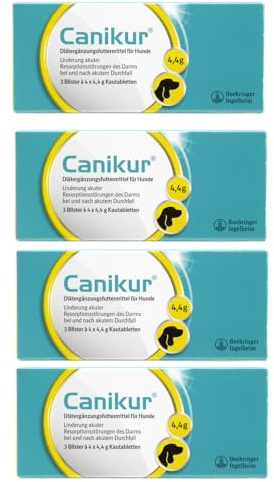 Boehringer Ingelheim Canikur, Integratore Cane Intestino, Bundle - 4 x 3 x 4 Compresse Masticabili