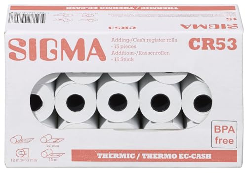 Sigma Kassenrollen, 57 mm x 12 m, 15 StŸck