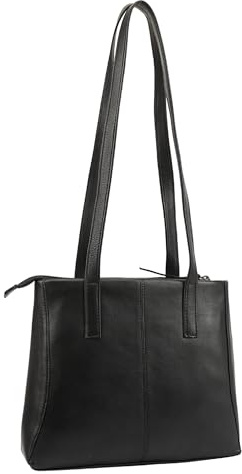 Lloyd Baker London Genuine Leather Tote Bag for Women – Zip Closure Shoulder Handbag | Hampi (Black)