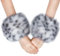 sy soul young Damen Kunstpelz Handgelenk Manschetten Winter Fuchs Pelz Armbänder Fluffy Pelz Manschette Pulswärmer Armwärmer Zubehör(Grau Leopard)