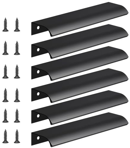flintronic 6pcs Poignée d’Armoire, Invisible Poignées Meuble Tiroir, Poignées de porte Dissimulées Poignée Encastrée Affleurante Pour tiroirs portes d'armoires,Commode, Distance du Trou-128mm