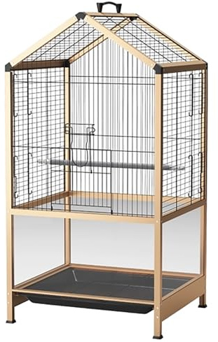 Flygbur, Fågelhus, Hörnfågelbur i Metall, Undulatbur med Bottenbricka, för Parakiter, Lovebirds, Fågelbärare, Fågelburar